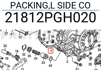 Honda 21812PGH020 PACKING,L SIDE CO
