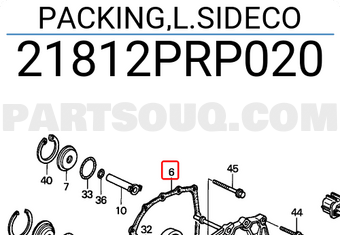 Honda 21812PRP020 PACKING,L.SIDECO