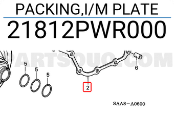 Honda 21812PWR000 PACKING,I/M PLATE