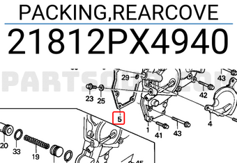 Honda 21812PX4940 PACKING,REARCOVE