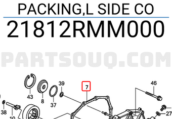 Honda 21812RMM000 PACKING,L SIDE CO