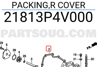 Honda 21813P4V000 PACKING,R COVER