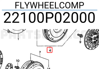 Honda 22100P02000 FLYWHEELCOMP