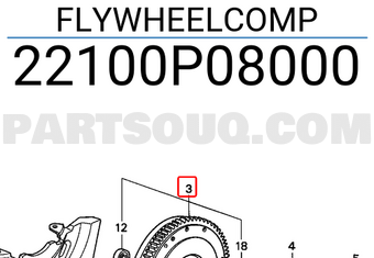 Honda 22100P08000 FLYWHEELCOMP