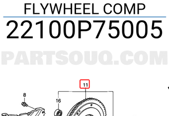 Honda 22100P75005 FLYWHEEL COMP