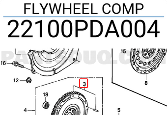 Honda 22100PDA004 FLYWHEEL COMP