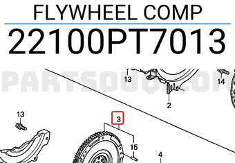 Honda 22100PT7013 FLYWHEEL COMP