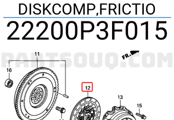 Honda 22200P3F015 DISKCOMP,FRICTIO
