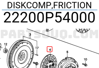 Honda 22200P54000 DISKCOMP,FRICTION