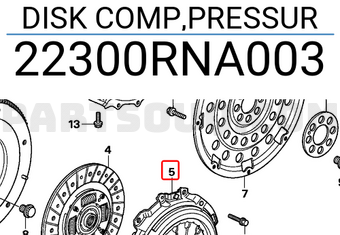 Honda 22300RNA003 DISK COMP,PRESSUR