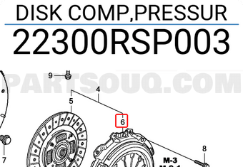 Honda 22300RSP003 DISK COMP,PRESSUR