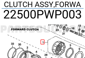 Honda 22500PWP003 CLUTCH ASSY,FORWA