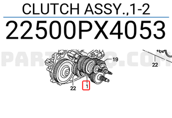 Honda 22500PX4053 CLUTCH ASSY.,1-2