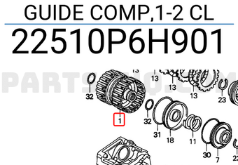 Honda 22510P6H901 GUIDE COMP,1-2 CL