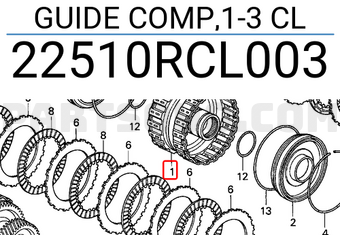 Honda 22510RCL003 GUIDE COMP,1-3 CL