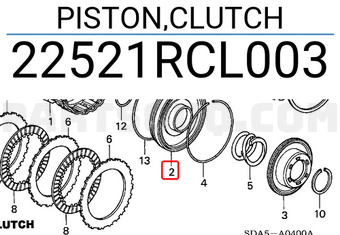 Honda 22521RCL003 PISTON,CLUTCH