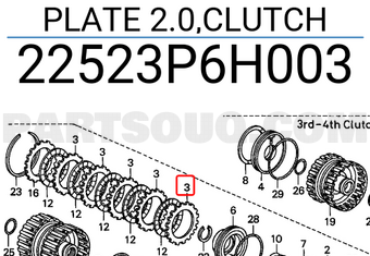 Honda 22523P6H003 PLATE 2.0,CLUTCH
