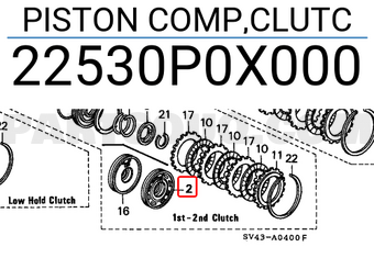 Honda 22530P0X000 PISTON COMP,CLUTC