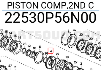 Honda 22530P56N00 PISTON COMP,2ND C