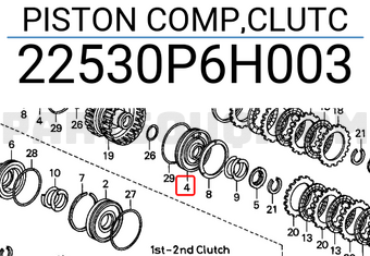 Honda 22530P6H003 PISTON COMP,CLUTC