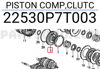 Honda 22530P7T003 PISTON COMP,CLUTC