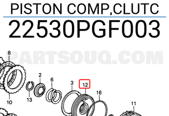 Honda 22530PGF003 PISTON COMP,CLUTC