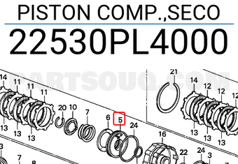 Honda 22530PL4000 PISTON COMP.,SECO