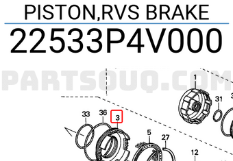 Honda 22533P4V000 PISTON,RVS BRAKE