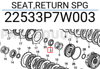 Honda 22533P7W003 SEAT,RETURN SPG