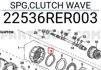 Honda 22536RER003 SPG,CLUTCH WAVE