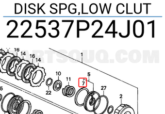 Honda 22537P24J01 DISK SPG,LOW CLUT