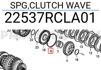 Honda 22537RCLA01 SPG,CLUTCH WAVE