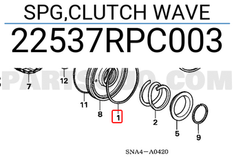Honda 22537RPC003 SPG,CLUTCH WAVE