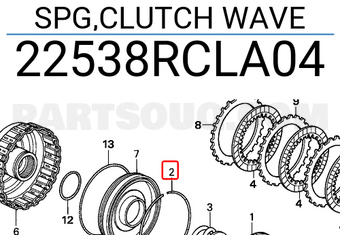 Honda 22538RCLA04 SPG,CLUTCH WAVE
