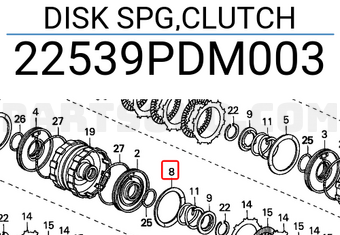 Honda 22539PDM003 DISK SPG,CLUTCH