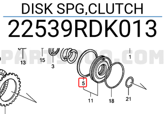 Honda 22539RDK013 DISK SPG,CLUTCH