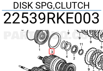 Honda 22539RKE003 DISK SPG,CLUTCH