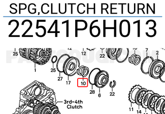 Honda 22541P6H013 SPG,CLUTCH RETURN