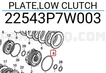 Honda 22543P7W003 PLATE,LOW CLUTCH