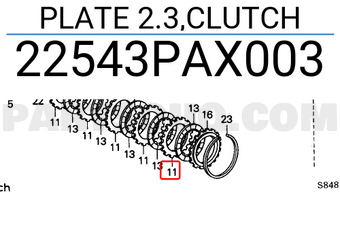Honda 22543PAX003 PLATE 2.3,CLUTCH