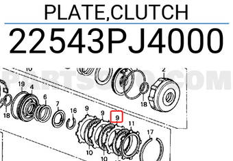 Honda 22543PJ4000 PLATE,CLUTCH