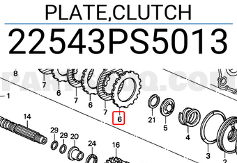 Honda 22543PS5013 PLATE,CLUTCH