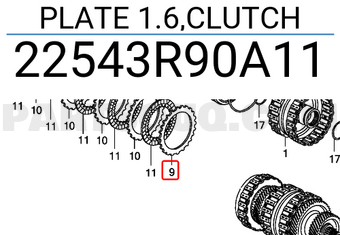 Honda 22543R90A11 PLATE 1.6,CLUTCH