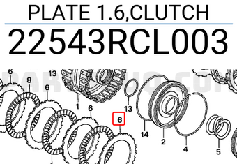 Honda 22543RCL003 PLATE 1.6,CLUTCH