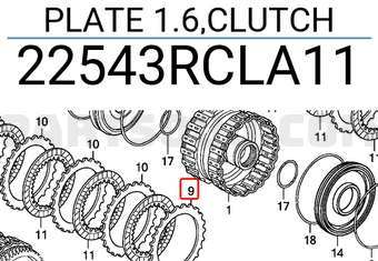 Honda 22543RCLA11 PLATE 1.6,CLUTCH