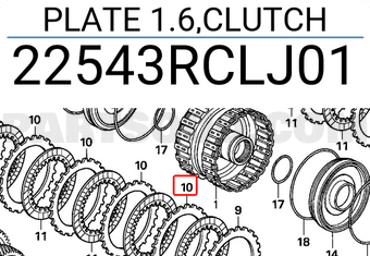 Honda 22543RCLJ01 PLATE 1.6,CLUTCH