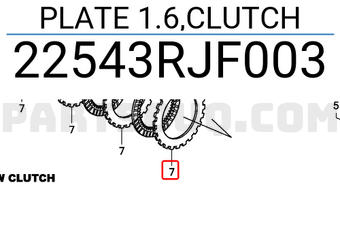 Honda 22543RJF003 PLATE 1.6,CLUTCH