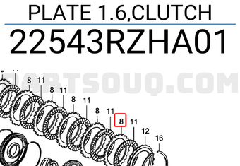 Honda 22543RZHA01 PLATE 1.6,CLUTCH