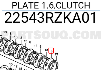 Honda 22543RZKA01 PLATE 1.6,CLUTCH