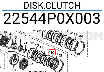 Honda 22544P0X003 DISK,CLUTCH